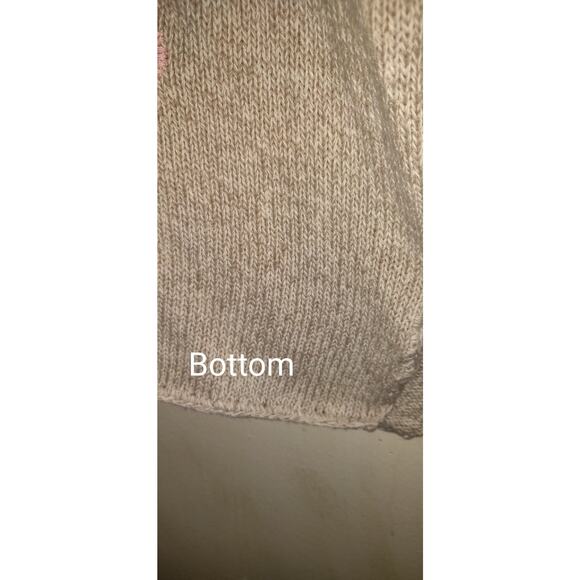 Appleseeds Sweater Linen Blend Oatmeal Beige Limited Edition Embroidery Sz XL - Picture 10 of 16